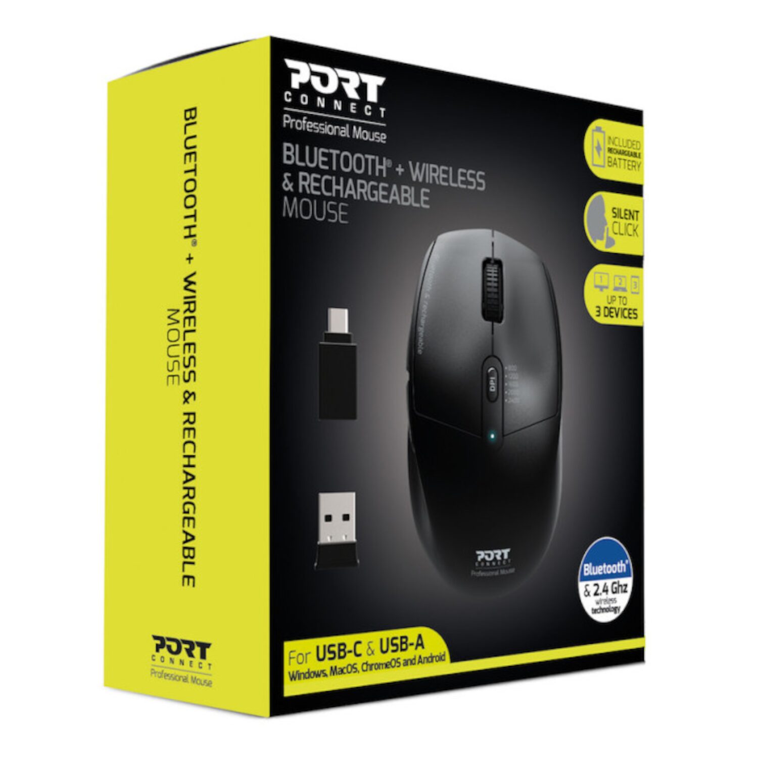 Port Connect 2.4GHz Wireless Bluetooth® Rechargeable Mouse PRO - Image 3