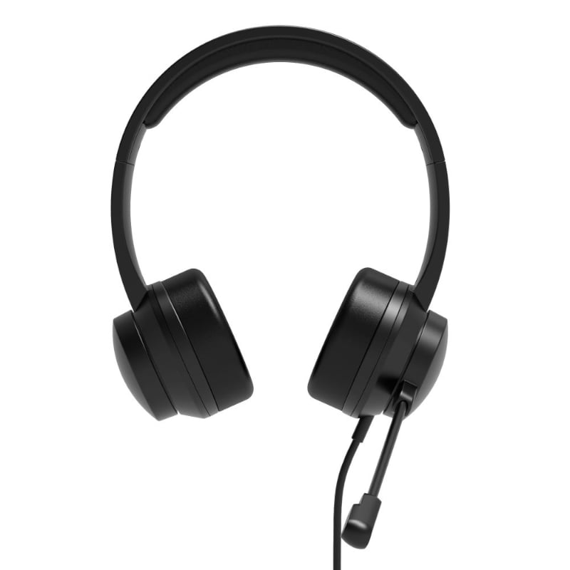 Port Connect USB Headset 1.8m Cable with Mic and Padded/Soft Cushions Black - Image 2