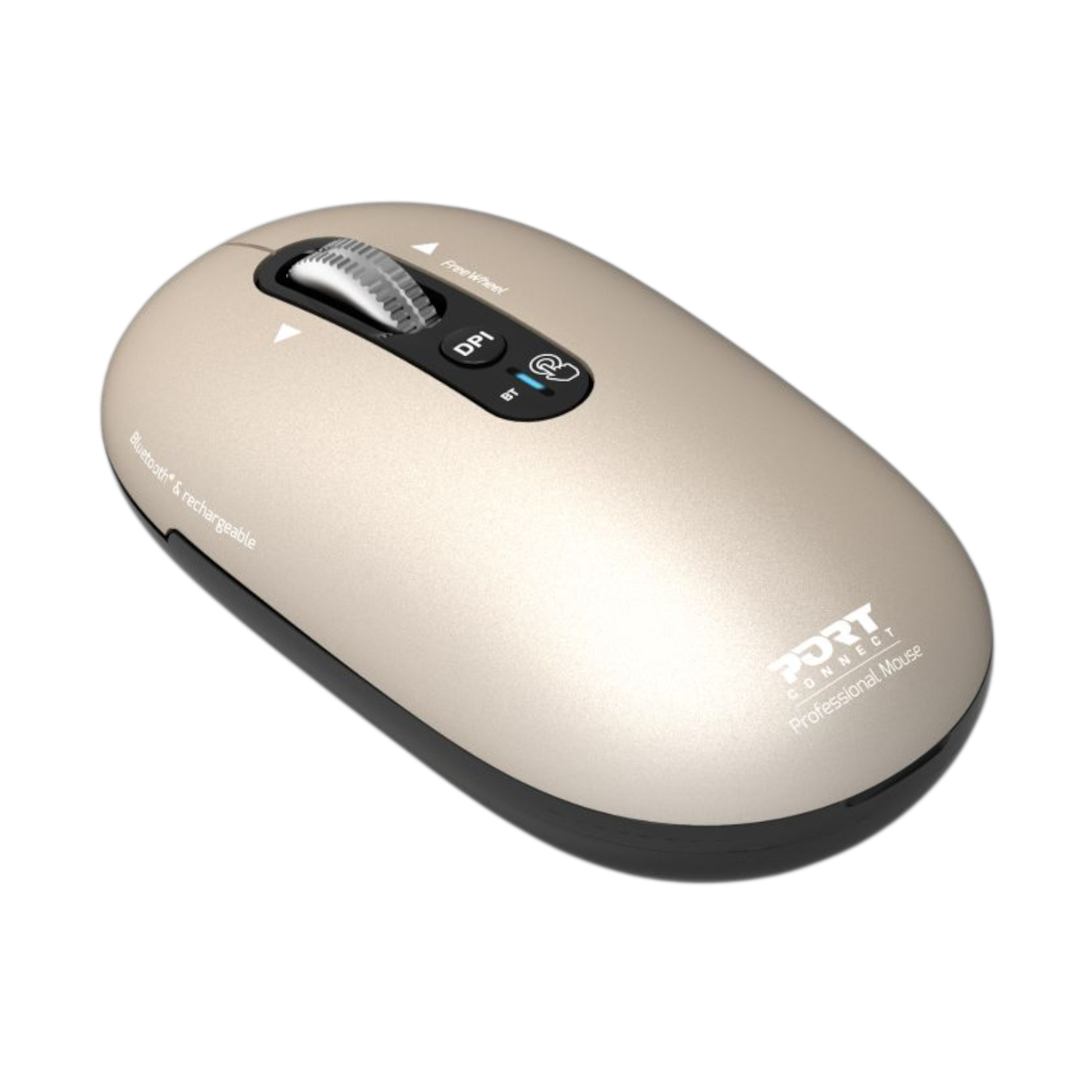 Port Connect PURE MAC Rechargeable Wireless and Bluetooth Mouse - Pearl - Image 2