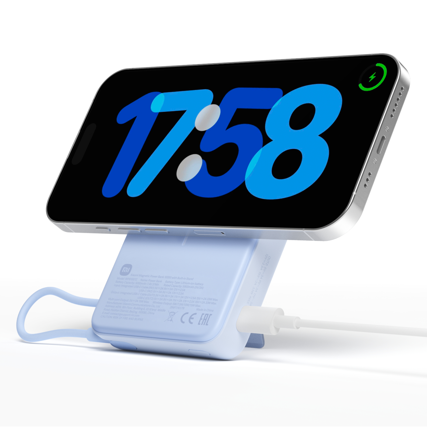Xiaomi Magnetic Power Bank 10000mAh with Built-in Stand - Blue - Image 3