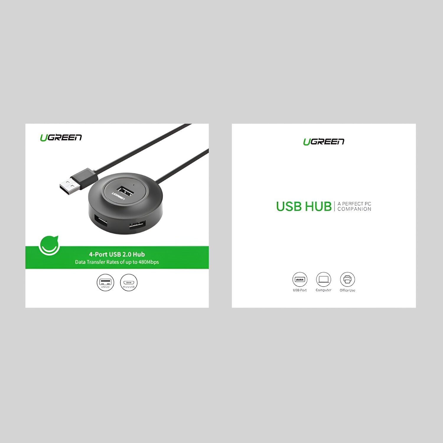 UGREEN 4-IN 1 USB 2.0 Hub (20777) - Black - Image 5