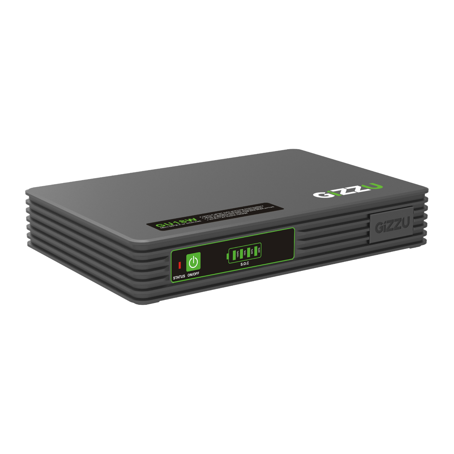 Gizzu SURF Simple 18W 55Wh LiFePO4 MINI DC UPS - Black