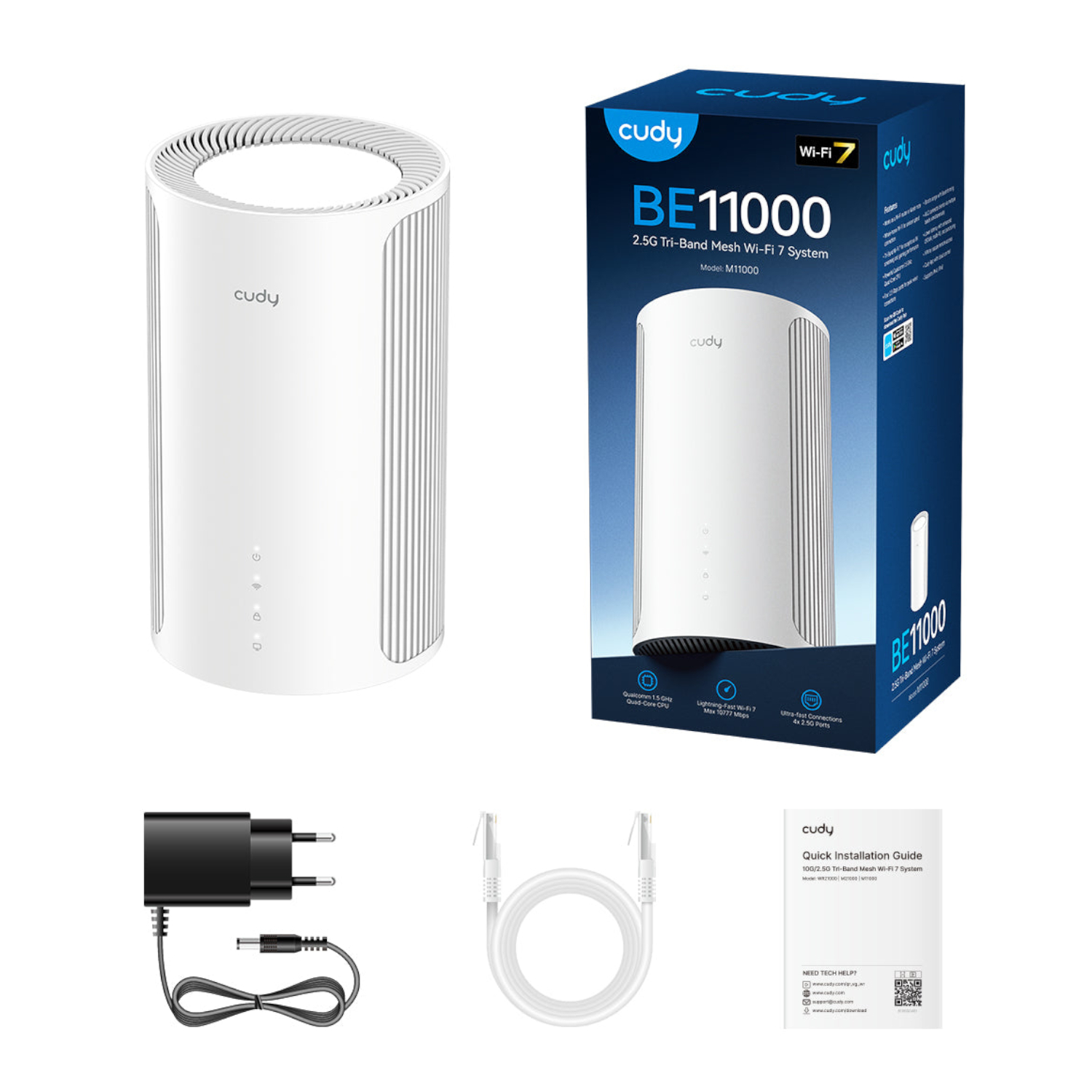Cudy BE11000 Wi-Fi7 Tri-band Mesh Wi-Fi System (1 Pack)-White - Image 3