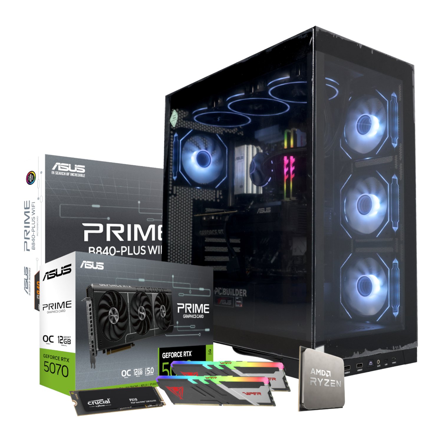PCBuilder Ryzen 5 7600 MAVERICK Windows 11 Gaming PC - Image 2