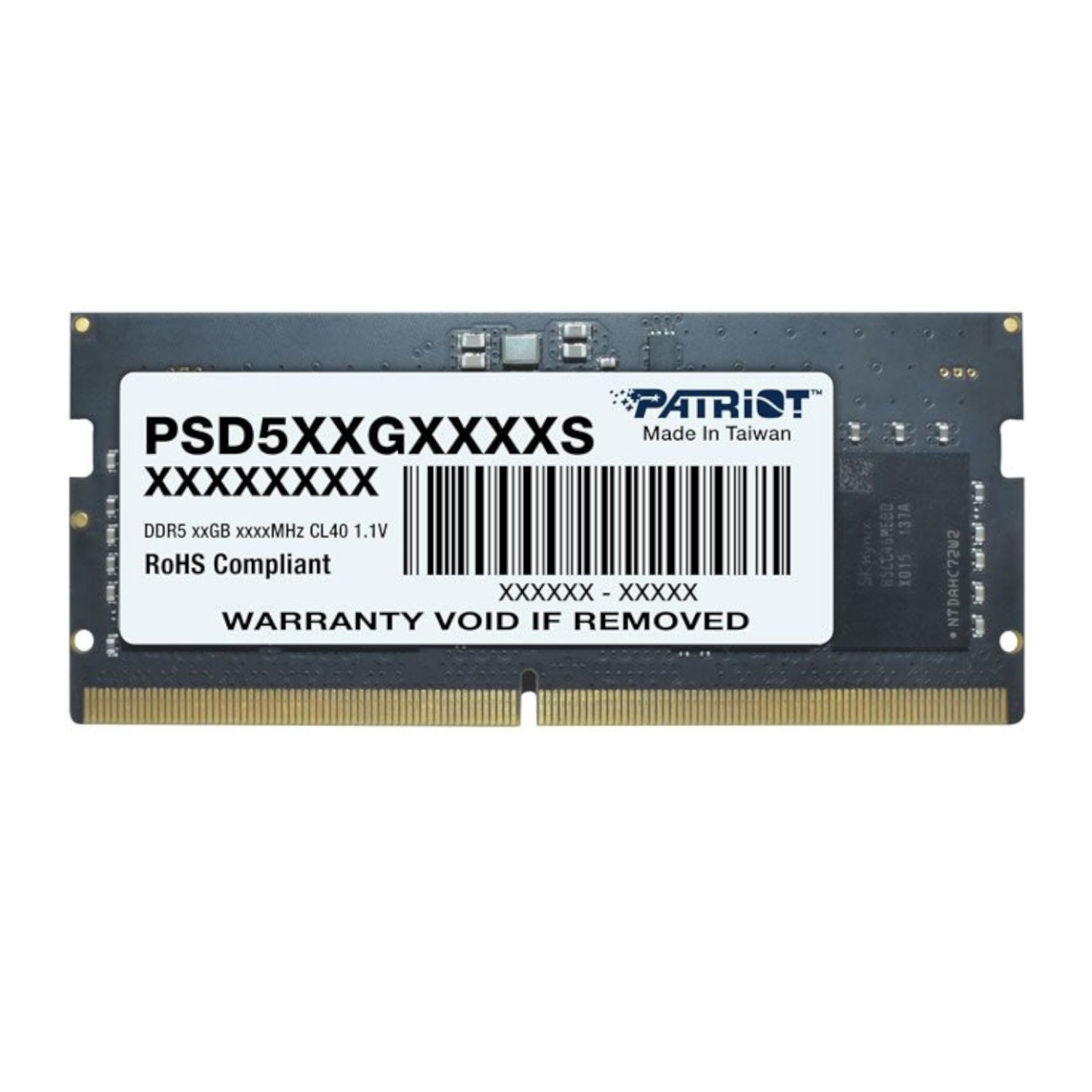 8GB Patriot Signature Line DDR5 4800MHz Single Rank SODIMM Notebook Memory