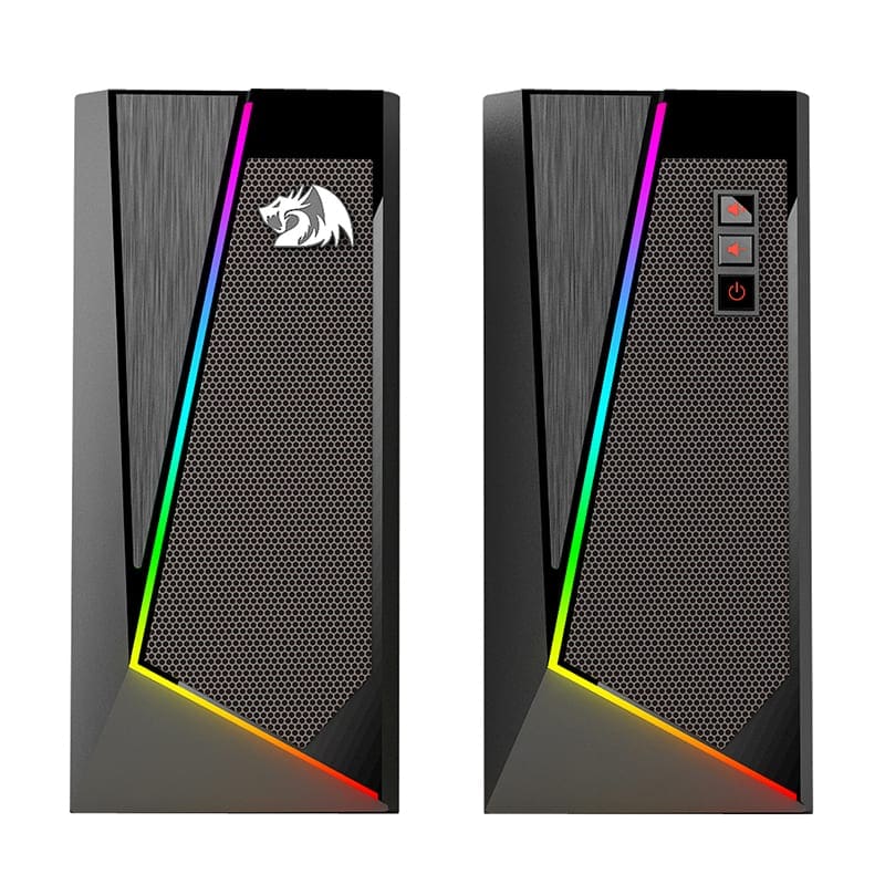 REDRAGON 2.0 Satellite Speaker ANVIL 2 x 3W RGB USB | Aux Gaming Speaker - Black - Image 2