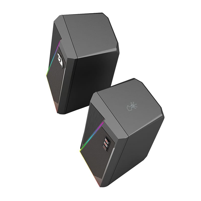 REDRAGON 2.0 Satellite Speaker ANVIL 2 x 3W RGB USB | Aux Gaming Speaker - Black - Image 3