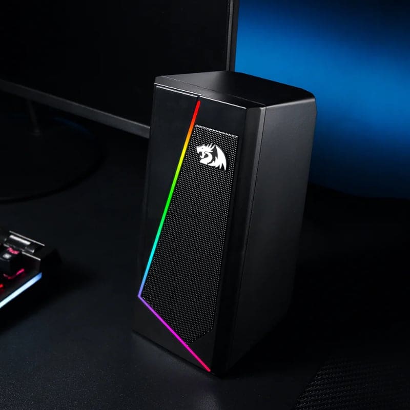 REDRAGON 2.0 Satellite Speaker ANVIL 2 x 3W RGB USB | Aux Gaming Speaker - Black - Image 5