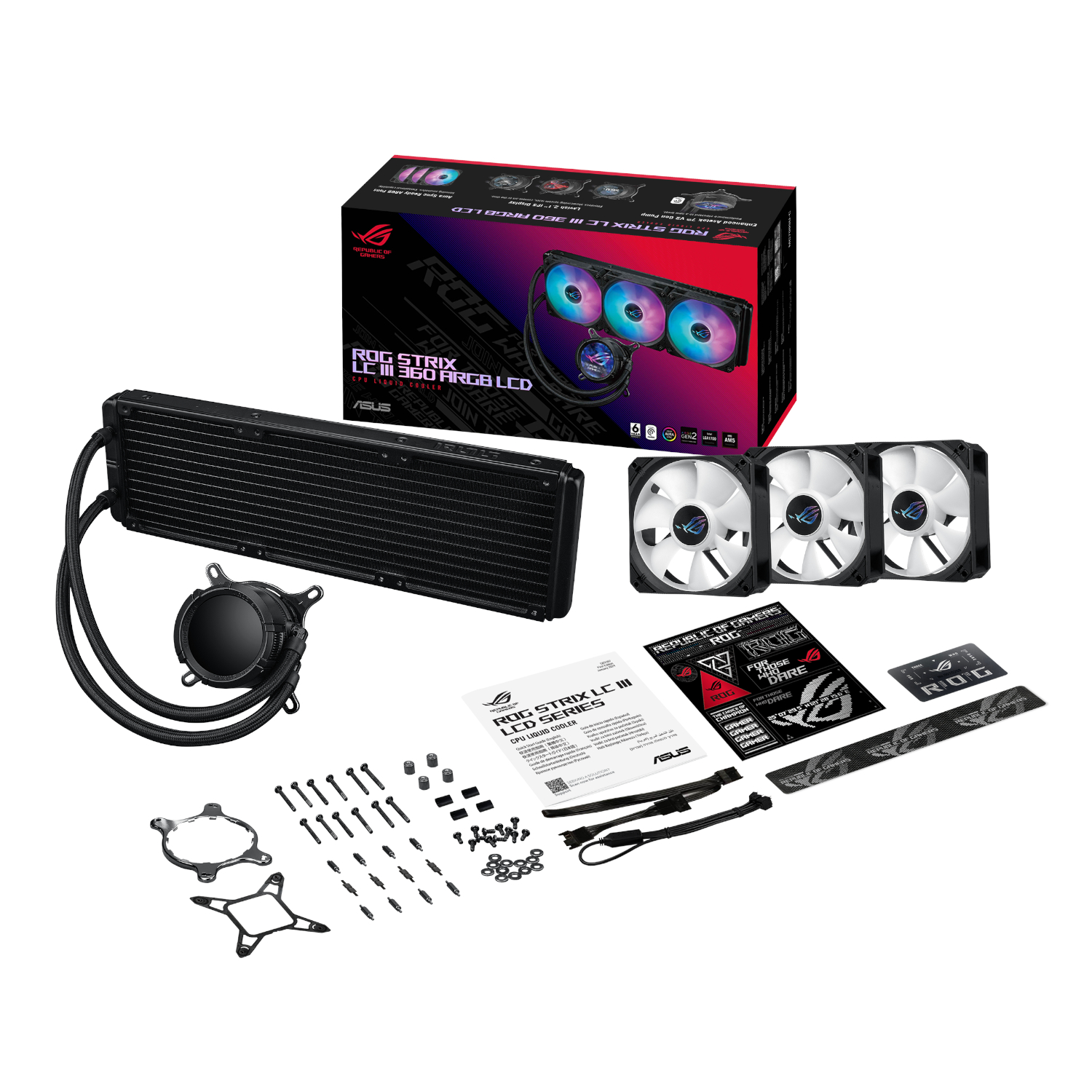 Asus ROG STRIX LC III 360 ARGB LCD All-in-one CPU Liquid Cooler - Black - Image 3
