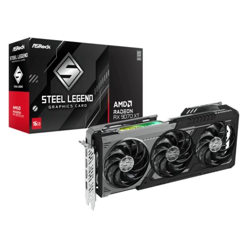 16GB ASRock Radeon RX9070 XT Steel Legend Dark Graphics Card