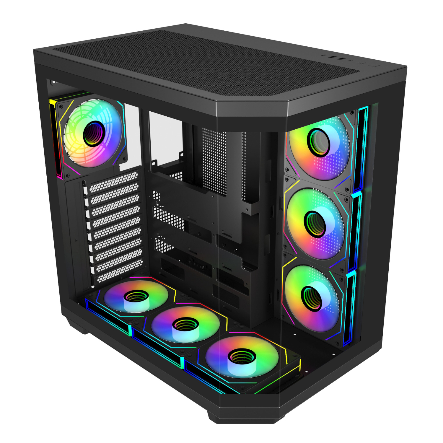 FSP U580 ARGB ATX Ultra Tower Gaming Chassis - Black - Image 5