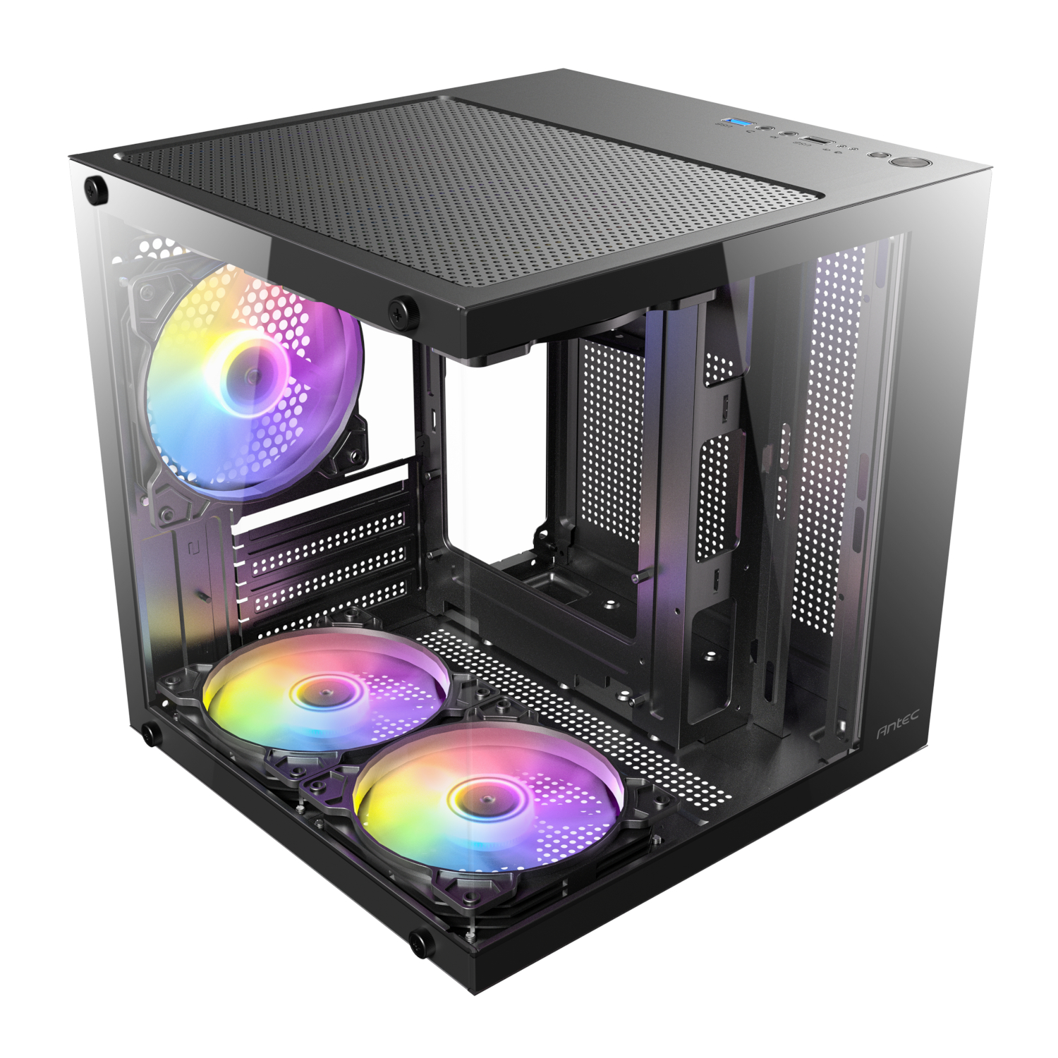 Antec VCX10M ARGB Micro-ATX | ITX Mini-Tower Gaming Chassis - Black - Image 6