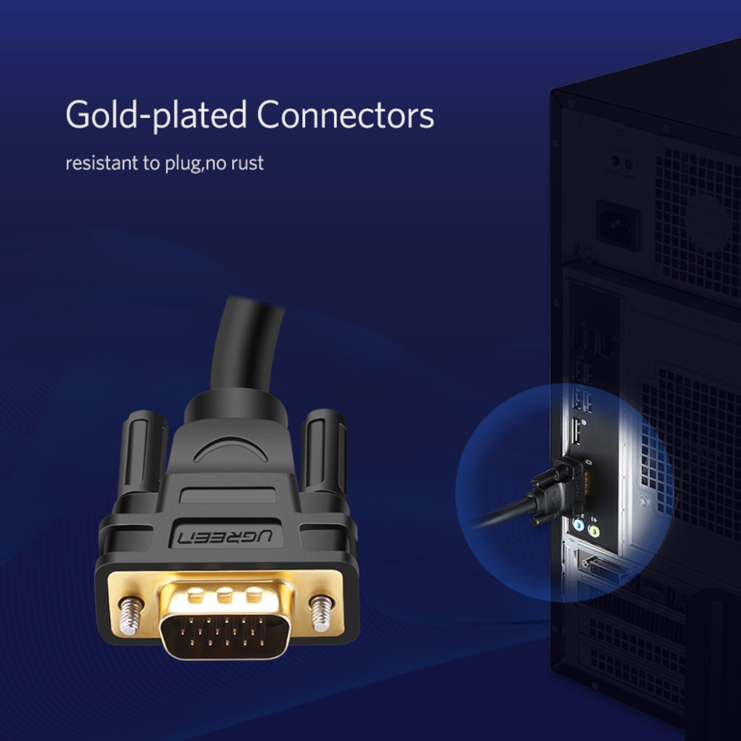 UGreen VG101 VGA Male to Male Cable 1.5M - Image 3