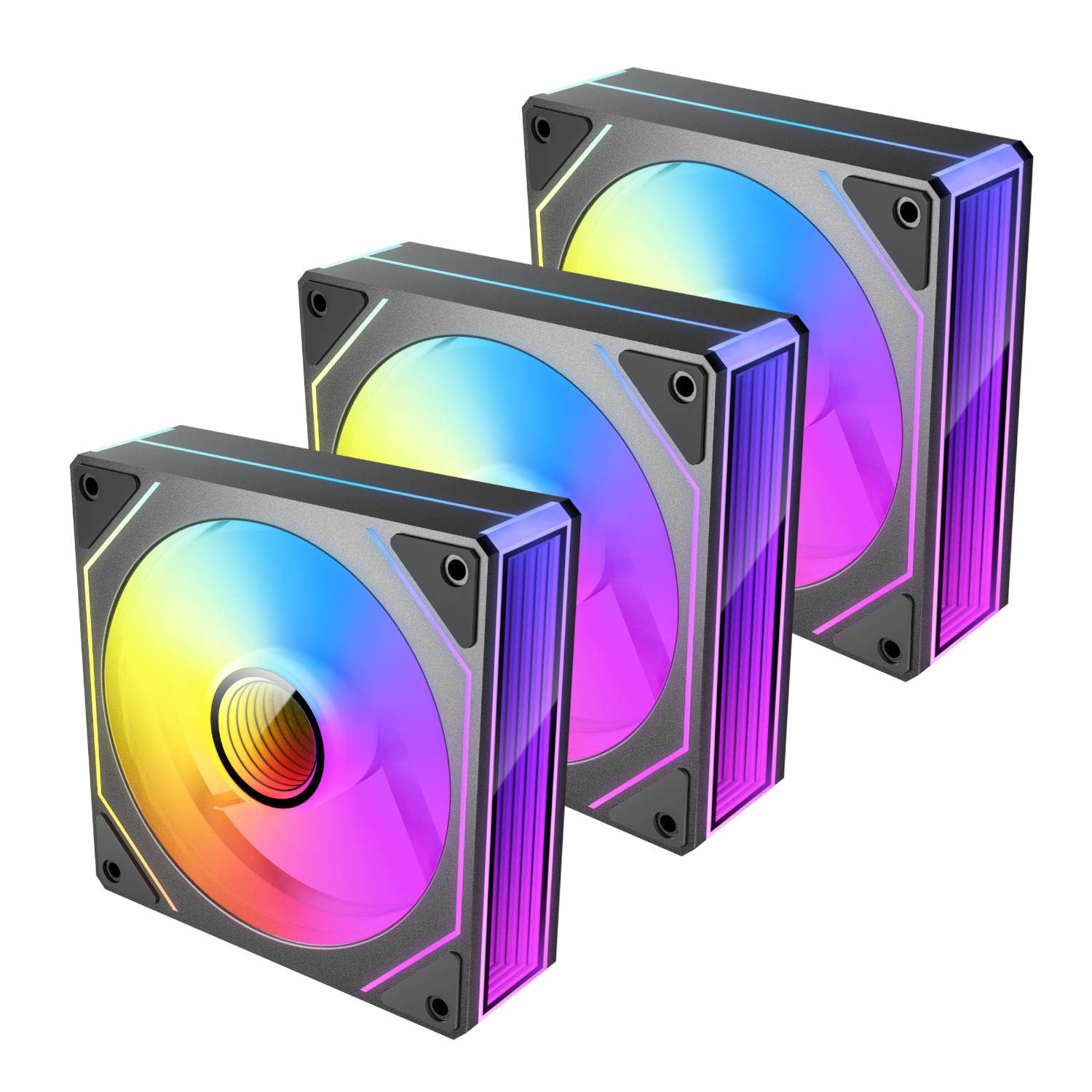 Antec VISION PWM 120mm ARGB Infinity Mirror Case Fan 3 Pack Black - Image 2